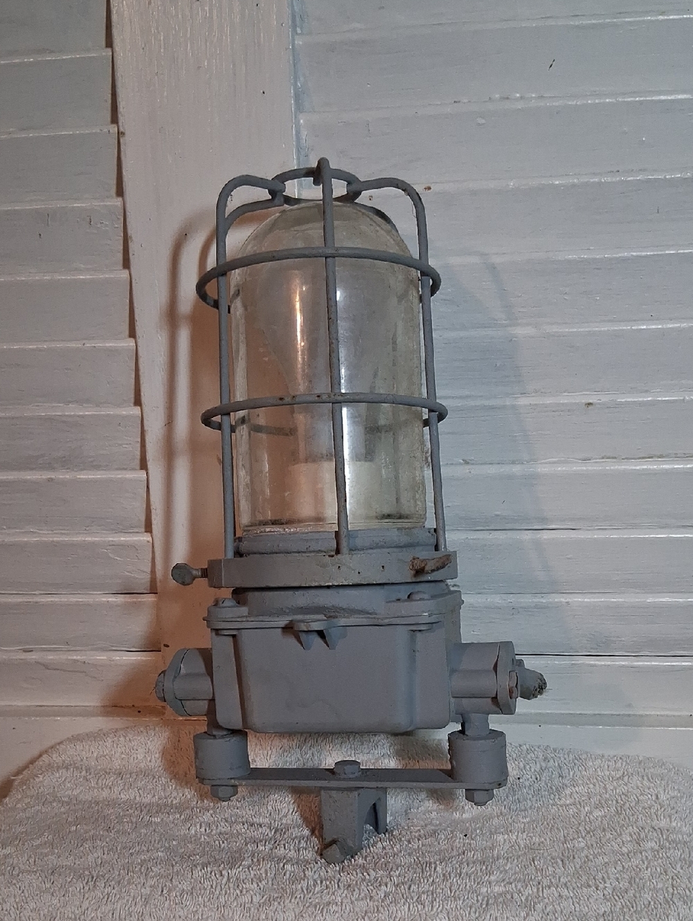 Vintage Industrial Marine Vapor Glass Light Fixture